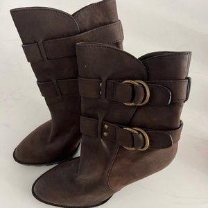 Coach Thelma Leather Ankle Heel Boots
